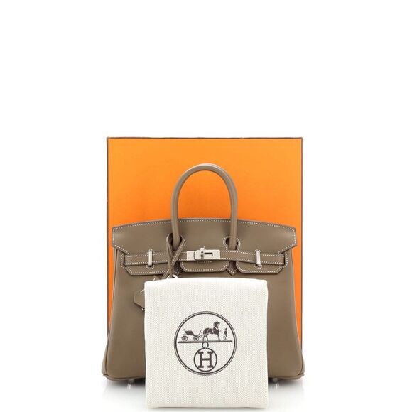 Hermes Birkin Handbag Grey Swift with Palladium Hardware 25 Neutral - Picture 2 of 11